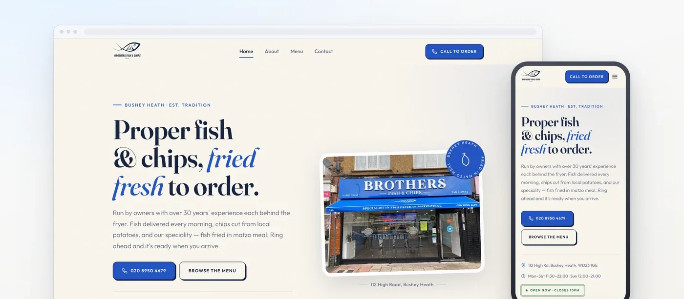 The Brothers Fish & Chips website