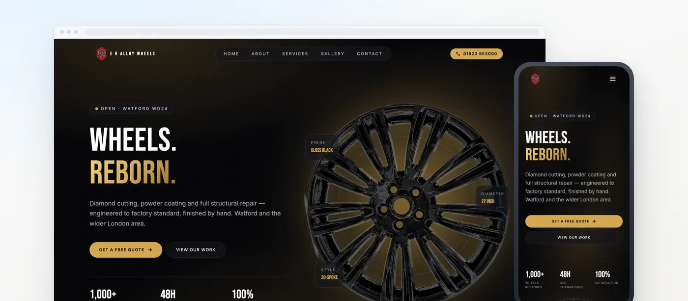 The E R Alloy Wheels website